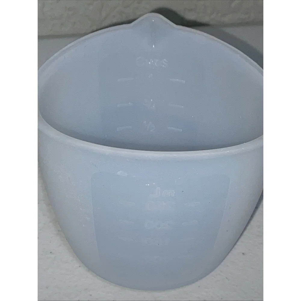 Pampered Chef Set 3 Silicone Nesting Prep Bowls Measuring Cups W/ Lids 1 2 3 Cup